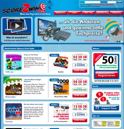 score2win homepage